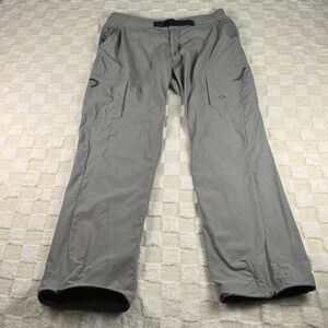 Mountain Hardwear Women's Gray Cargo Hiking Pants Nylon Belted Outdoor 10